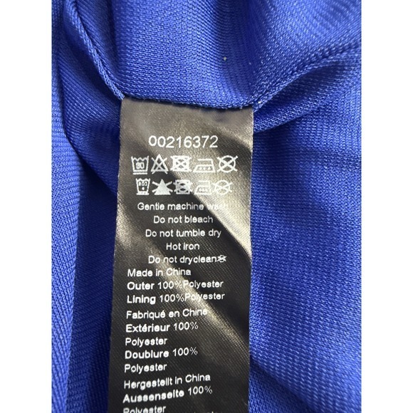 City Chic Cobalt Blue Waterfall Tunic Size 18W Halter Neck Ruffle Accent - Picture 10 of 10